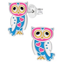 Owl 925 Silver Stud Earrings - £11.01 GBP