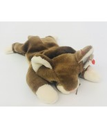 Ty Pounce Cat Beanie Babies 9&quot; Date Of Birth August 28 1997 Brown Lying ... - £11.00 GBP