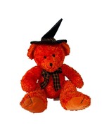 Orange Hocus Russ Halloween Teddy Bear Witch Hat &amp; Bow Tie Plush Toy - $24.74