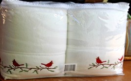 NEW Berkshire Polar fleece Sheet Set White w Embroidered Cardinals Twin - $38.92