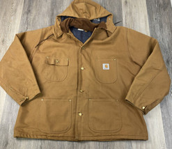 Vintage Carhartt Blanket Lined Chore Coat Duck Canvas Work Jacket 6BLC USA 2XL? - £91.59 GBP