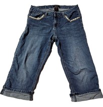 Earl Jeans Capri Fold Stylish Pocket Blue Women&#39;s Size 10P - £9.20 GBP