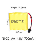 Rechargeable Battery Pack Ni-CD 4.8V 700mAh 4xAA with SM-2P connector fo... - £12.78 GBP