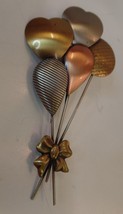 Vintage Mixed Materials Textures Patterned Balloon Bouquet Brooch 4&quot; Long - £19.78 GBP