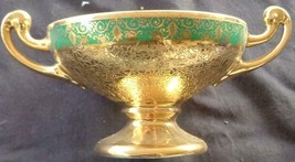 Antique Bohemia China 24K Gold Encrusted Footed Cream Soup Bowl – Empire – VGC - £93.08 GBP