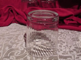rocks/whiskey glasses 4 w/vertical sm ridges inside glass (hutch) - $11.30
