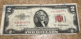 $2 1953 A - A/A BLOCK RED SEAL UNITED STATES NOTE Circulated - £3.12 GBP