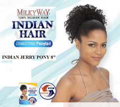 Shake N Go Human Hair P/T Indian Jerry Pony 8&quot; Drawstring Ponytail - £25.94 GBP