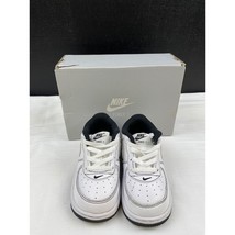 Nike Air Force 1 Kids all white black stitch low sneakers/shoes Size 7C ... - £19.38 GBP