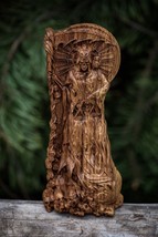 Santa Muerte sculpture Wooden Carved Statue Figurine New Exclusive Gift - £79.48 GBP