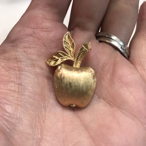 Primary image for Vintage Avon Gold Tone Apple Brooch Pin