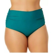 Anne Cole Bikini Bottom Convertible High Waist Shirred Ocean Green S - £15.13 GBP