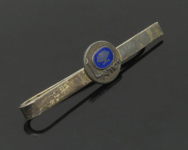 ISRAEL 925 Sterling Silver - Vintage Antique Enamel Menorah Tie Clip - TR2828 - £46.28 GBP