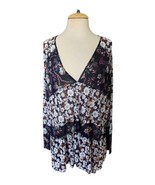 Free People Isabelle Oversized Long Sleeve Floral Tunic Blouse Top Size ... - $47.39 CAD