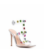 High Heel Transparent Strap Fashion Shoes Colorful Crystal rossi - $199.99