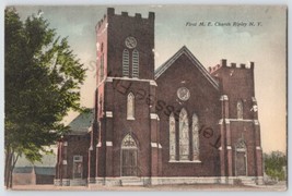 Vintage New York Postcard First M E Church Ripley NY - £10.07 GBP