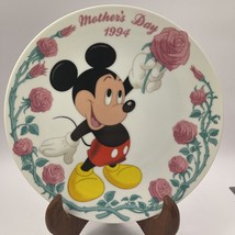 Disney Mickey Mouse Happy Mother&#39;s Day 1994 Rose Plate Grolier - £13.98 GBP