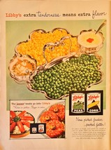 Libby&#39;s Peas Corn Canned Extra Tenderness Means Flavor-1954 Vintage Prin... - $181.16 MXN