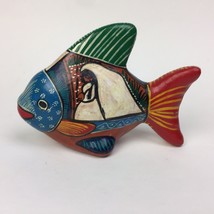 Mexican Talavera Style Ceramic Folk Art Fish Figurine 6 1/8” Long &amp; 4” T... - £15.80 GBP