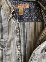 Men’s Medium Blue Tronto Uomo Pearl Snap Western Shirt - £13.66 GBP