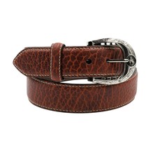 Lejon Leather Goods men&#39;s vintage bison leather bronco usa made belt siz... - $76.66 CAD