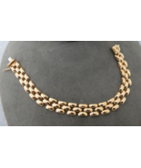 14k Italy Weave Bracelet 7&quot; Yellow Gold 13.91 Grams 8mm Wide Designer Ch... - $28,225.00 MXN