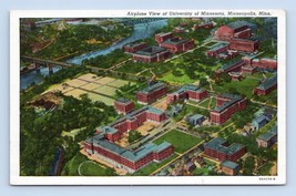 Airplane View University of Minnesota Minneapolis MN UNP Linen Postcard E15 - £4.06 GBP