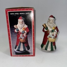 Vintage Musical Revolving Santa Claus With Bell 10&quot; Figure In Original Box - £29.03 GBP