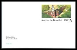 1989 US Postal Card - SC# UX135 Independence Hall, Philadelphia, PA, Unused F2 - £2.32 GBP