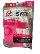 Reebok Girls Size L 12-14 Cotton Boyshorts 5-Pack Stretch Panties Nip - $14.25