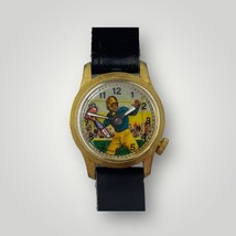 Football Player Articulated Arm Mechanical Wind Up Watch 1960&#39;s - $24.74