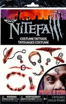 Realistic Zombie Temporary Fake Tattoos Walking Dead Horror Costume-PIERCED Stab - £2.13 GBP