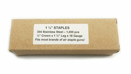 Free Shipping! 1 1/2&quot; Staples (1000ct), 304 Stainless, sauna construction - £36.75 GBP