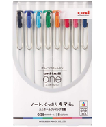 Uni Ball One, Gel Ink 0.38Mm Ballpoint Pen, 8 Colors Set (UMNS388C) - £10.29 GBP
