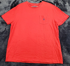 Polo Ralph Lauren T Shirt Mens Large Red Knit Short Casual Sleeve Crew Neck Logo - £13.42 GBP