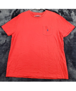Polo Ralph Lauren T Shirt Mens Large Red Knit Short Casual Sleeve Crew N... - £13.12 GBP