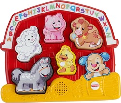 Fisher-Price Toddler Shape Sorting Toy Laugh &amp; Learn Farm Animal Puzzle ... - $35.99
