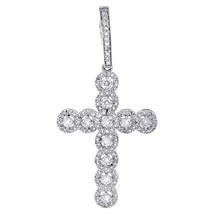 Halo Cross Religious Pendant 14K Yellow Gold Fn 1.60 Ctw Baguette Moissa... - £88.25 GBP