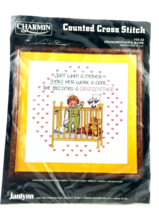Janlynn Charmin Vintage 80&#39;s Counted Cross Stitch Grandmother&#39;s Work Kit... - $13.32