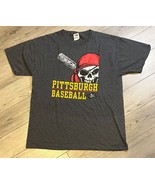 Pittsburgh Pirates VTG Fruit of the Loom Size L Heather Grey T-Shirt - £7.29 GBP