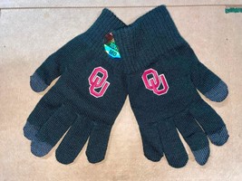 OKLAHOMA UNIVERSITY BLACK Smart Touch Knitted Gloves MEDIUM - $18.99