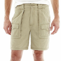 St. John&#39;s Bay Men&#39;s Hiking Shorts Size 42 British Khaki NEW 7&quot; Inseam - £21.39 GBP