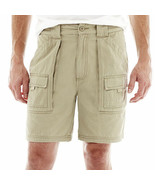 St. John&#39;s Bay Men&#39;s Hiking Shorts Size 42 British Khaki NEW 7&quot; Inseam - $26.70