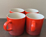 Le Creuset 12 oz Coffee Mugs Cerise Red Set of 4  New - £63.94 GBP