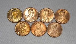 Lot of 7 Lincoln Cent Coins All Uncirculated AG90 - $41.54