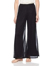 WOMAN PALAZZO CHIFFON PANTS SHEER SOFT LOOSE FIT WIDE LEG ELASTIC WAIST ... - £38.50 GBP