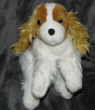 TOYS R US STUFFED PLUSH WHITE BROWN COCKER SPANIEL DOG PUPPY 2010 12&quot; - £34.78 GBP