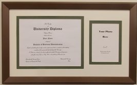 Graduation Diploma University 8.5 X 11 Certificate Photo Matted Frame with 5x7 P - £33.97 GBP