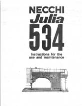 Necchi Julia 534 manual for sewing machine instructions enlarged hard copy - $12.99
