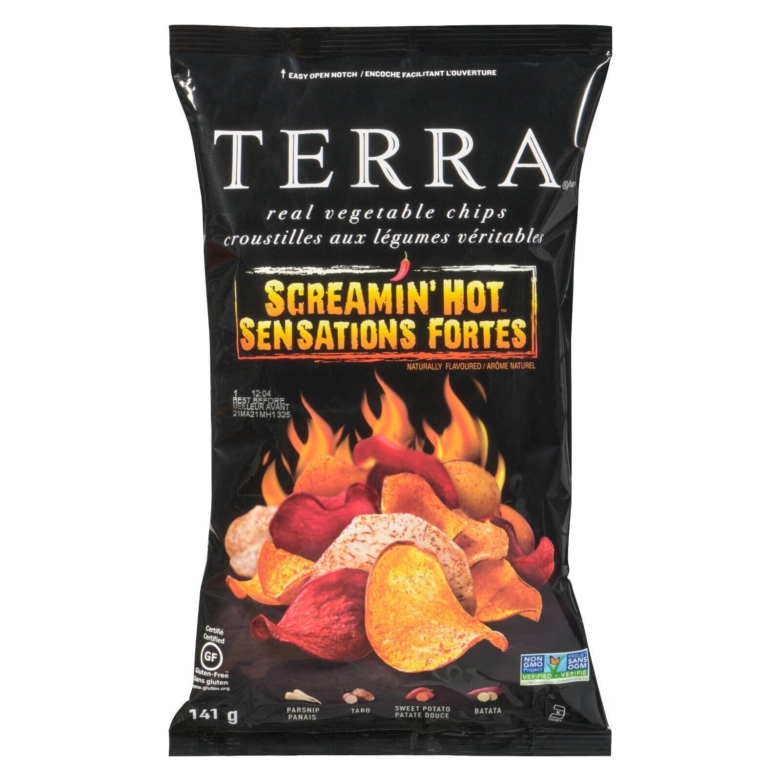 4 Bags of Terra Real Vegetable Chips - Screamin' Hot - 141g Each - Free Shipping - $37.74